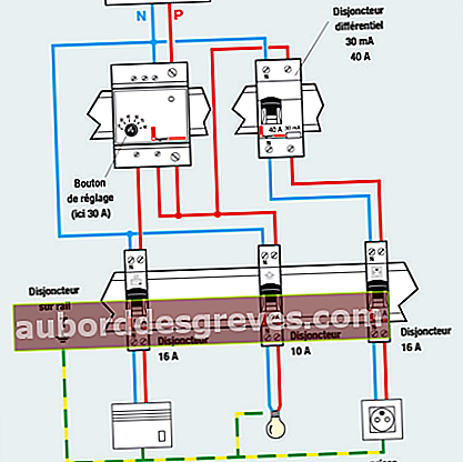 Shedder beban sirkuit tunggal: diagram koneksi